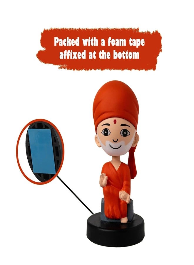 Techpro Super Hero Action Figure Limited Edition Bobblehead with Mobile Holder for Car Dashboard, Office Desk & Study Table (TP-Bobble Head Sai Shirdi Baba) - Image 4